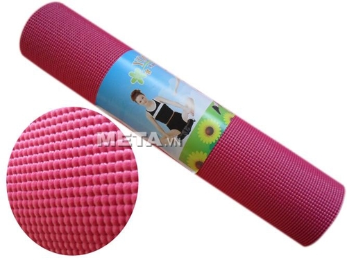 Thảm Yoga PVC trơn không hoa văn WP1 có gam màu hồng tươi trẻ. Thảm Yoga PVC trơn không hoa văn WP1 có gam màu hồng tươi trẻ.