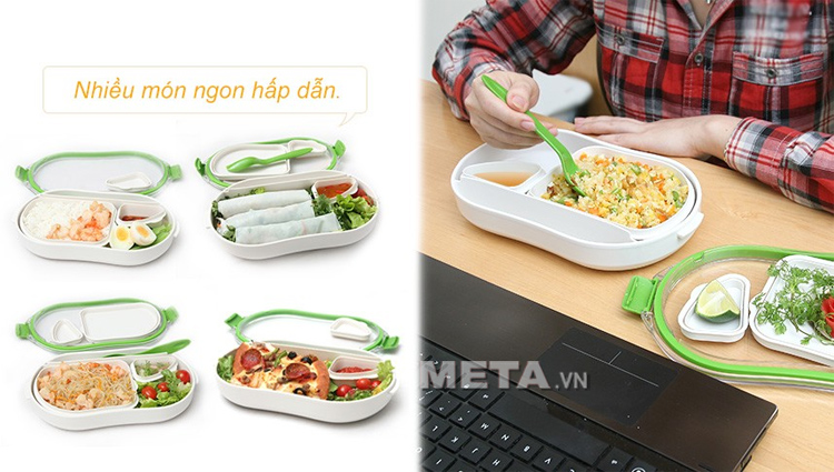 Hộp đựng cơm trưa Take N Eat giúp mang cơm đi làm thật tiện dụng.