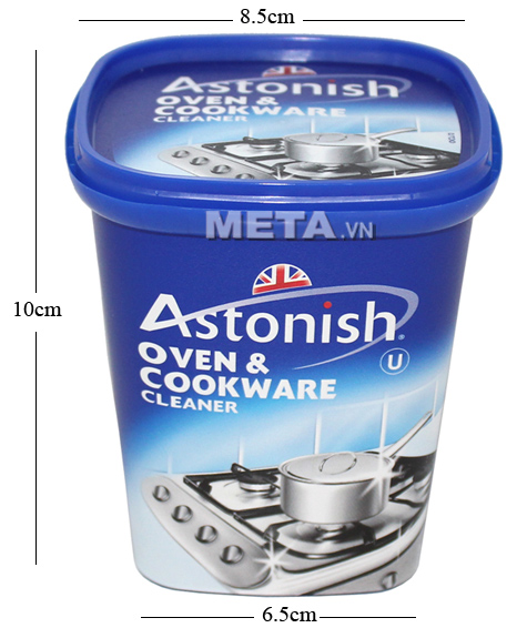 Kích thước hộp chất tẩy rửa dụng cụ nhà bếp Astonish 500g