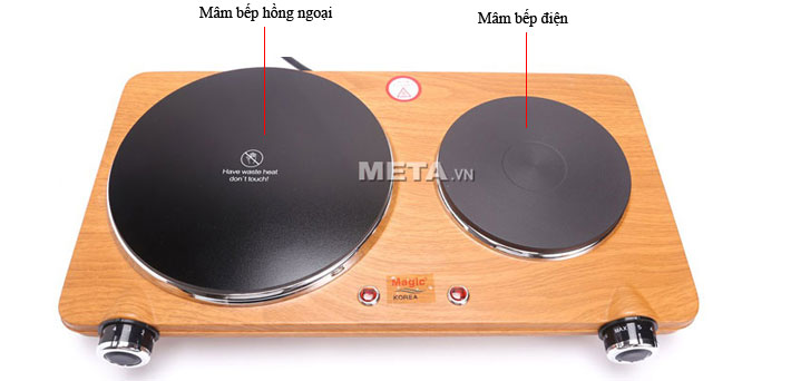 Bếp đôi hồng ngoại Magic A37 có hai vùng nấu riêng biệt, giúp bạn nấu ăn nhanh hơn.