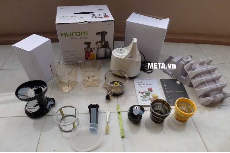 Các bộ phận của máy ép trái cây Hurom HE-IBE04