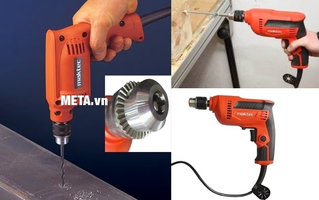 Máy khoan Maktec MT606 cho khả năng khoan mạnh mẽ.