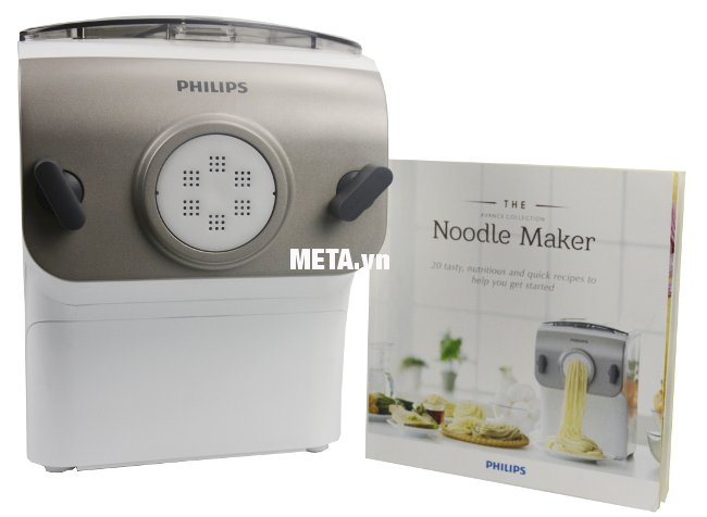 Máy làm mỳ Philips HR2365 cho ra nhiều sợi mỳ khác nhau.