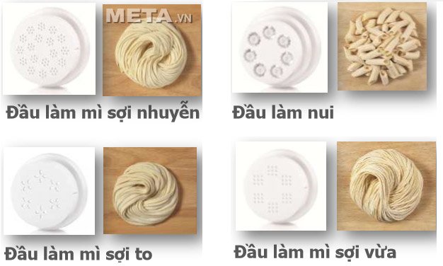 4 đầu khuôn đi kèm máy làm mỳ Philips HR2365