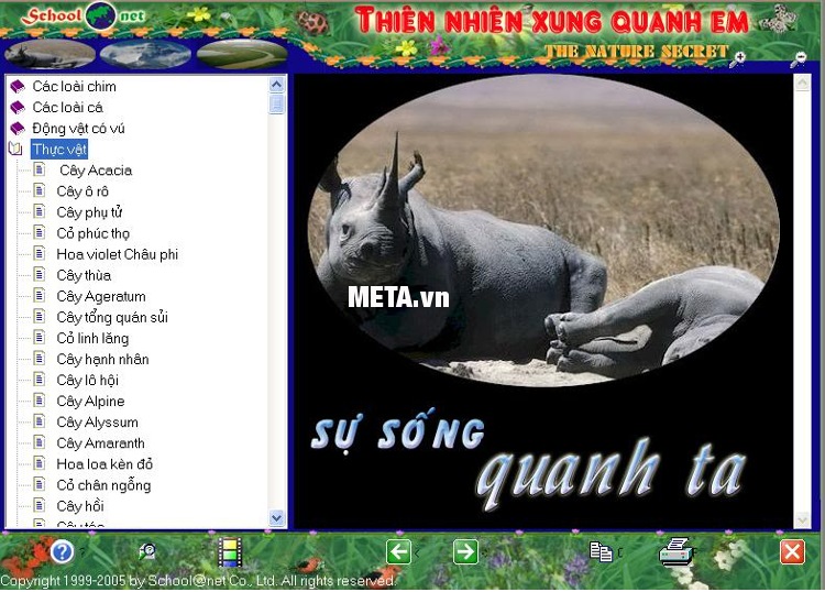 Thiên nhiên xung quanh em giúp bé học về các loài chim, loài cá, động vật có vú, thực vật.