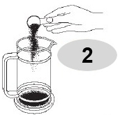 Đổ  nguyên liệu vào bình pha cà phê Bialetti kiểu Pháp 1L 990003190