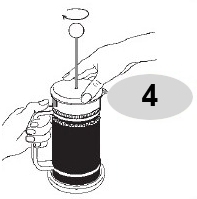 Đậy nắp bình pha cà phê Bialetti kiểu Pháp 1L 990003190 vào