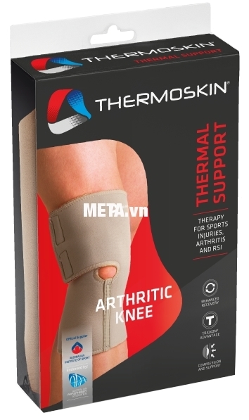 Băng nẹp khớp gối hai bên Thermoskin 8*302 giúp giảm đau tạm thời với các chấn thương khi đang chơi thể thao.