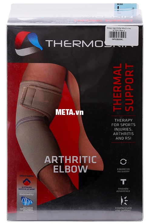 Băng nẹp khớp khuỷu tay Thermoskin 8*306 có vỏ hộp sang trọng.