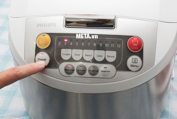 Nồi cơm điện tử Philips HD-3038 có chức năng nấu nhanh, giúp tiết kiệm thời gian.