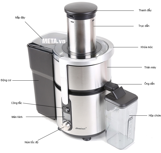 Cấu tạo của máy ép trái cây Steba E160