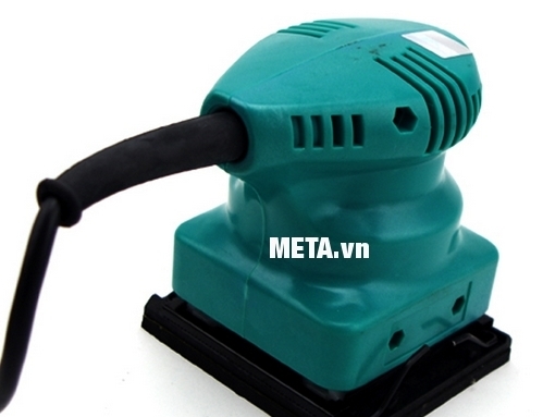 Máy chà nhám rung DCA ASB100 (S1B-FF-110 X 100) có vỏ máy màu xanh sang trọng. 