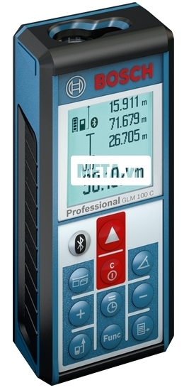 Máy đo khoảng cách laser Bosch GLM 100 C nhỏ gọn, có thể cho vào túi áo rất tiện lợi.