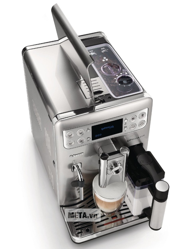 Máy pha cà phê Saeco Exprelia Evo HD8857/01 có chức năng tự động làm sạch bình sữa.