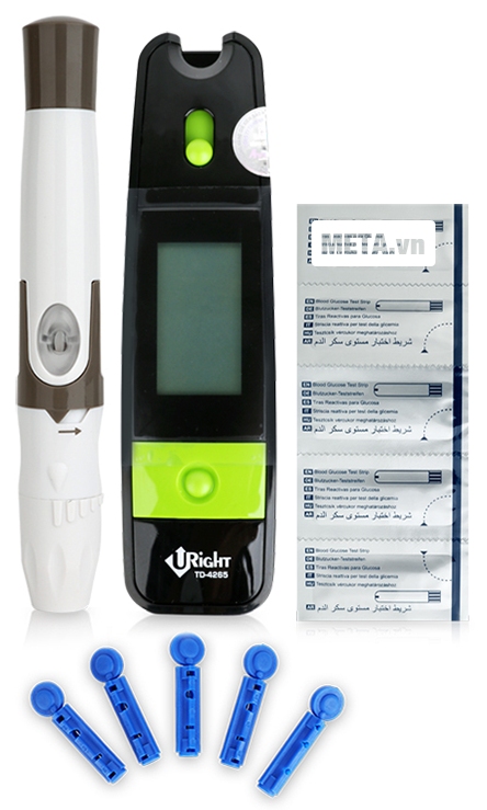 Máy đo đường huyết Uright TD4265 hiển thị kết quả chỉ sau 5 giây Máy đo đường huyết Uright TD4265 hiển thị kết quả chỉ sau 5 giây.