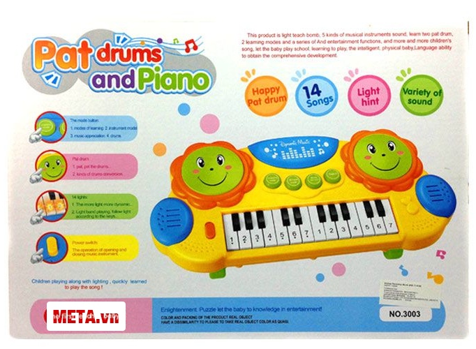 Đồ chơi đàn hình mặt trời VBCare VBC-3003 làm bằng nhựa cao cấp.