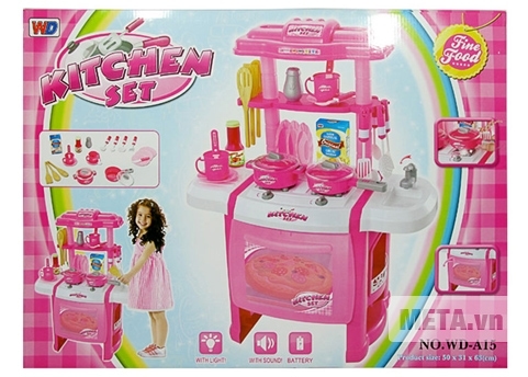 Vỏ hộp của bộ đồ chơi nhà bếp dùng pin VBCare VBC-WD-A15.