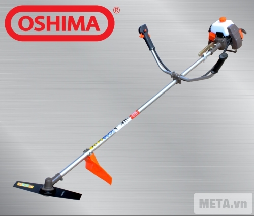 Máy cắt cỏ Oshima 411 cam xám với kiểu dáng đơn giản.