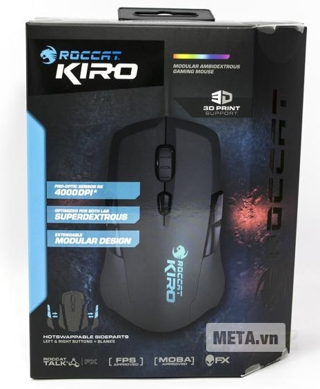 Hộp đựng của chuột máy tính Roccat Kiro.