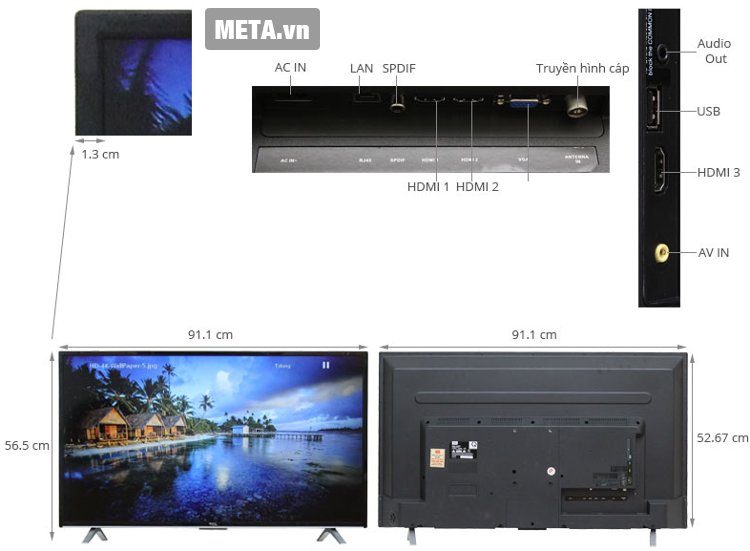 Cấu tạo chức năng của tivi internet TCL 40 inch 40D2780