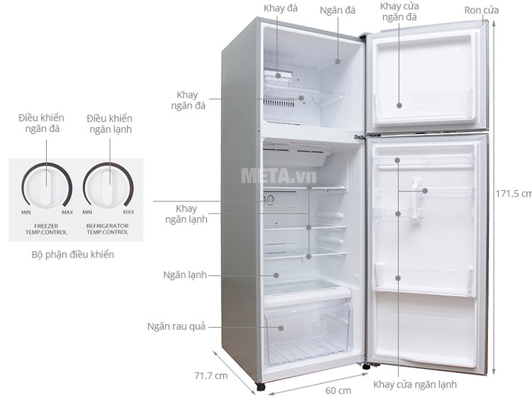 Thông số kĩ thuật của tủ lạnh 330 lít Toshiba GR-T39VUBZ(DS).