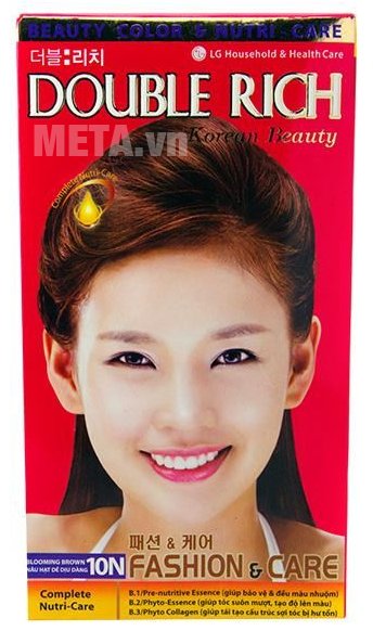 Thuốc nhuộm tóc Double Rich nâu hạt dẻ 10N giúp tóc giữ được vẻ óng mượt