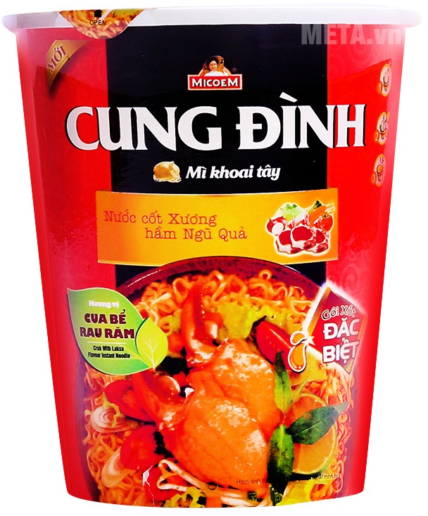 Lốc 6 cốc mì Cung Đình vị cua bể rau răm