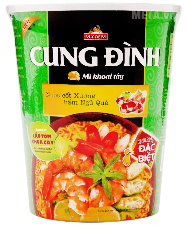 Lốc 6 cốc mì Cung Đình vị lẩu tôm chua cay