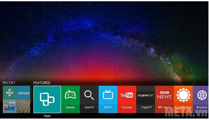 Thanh menu trực quan dễ sử dụng của tivi Smart Samsung 43 inch full HD UA43J5500AKXXV