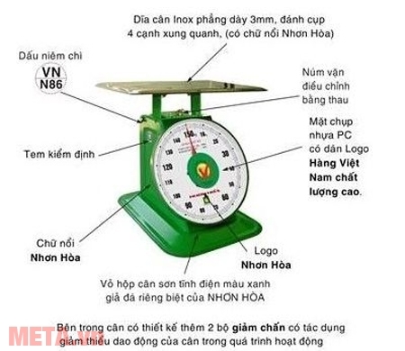 Cân đồng hồ Nhơn Hòa 60kg thuận lợi cho người sử dụng khi đọc kết quả đo lường