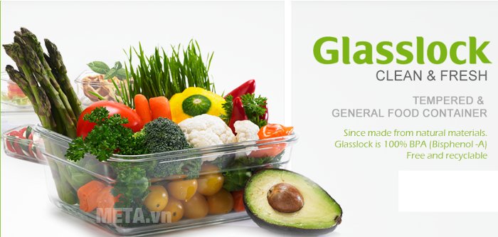 Hộp đựng thủy tinh hình vuông Glasslock MCSW-090 có tính thẩm mỹ cao Hộp đựng thủy tinh hình vuông Glasslock MCSW-090 có tính thẩm mỹ cao