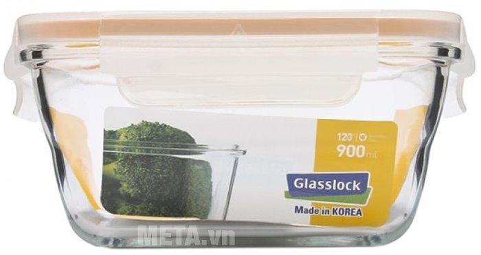 Hình ảnh hộp đựng thủy tinh hình vuông Glasslock MCSW-090 Hình ảnh hộp đựng thủy tinh hình vuông Glasslock MCSW-090