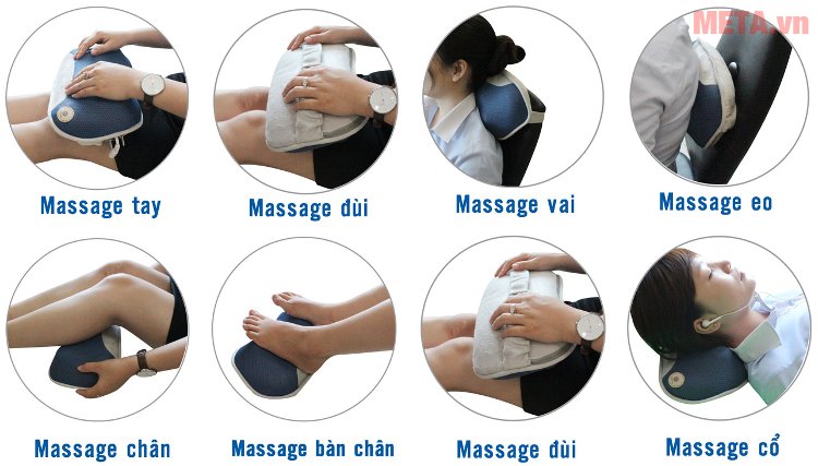 Các tư thế massage với gối massage Buheung MK-316 NEW.