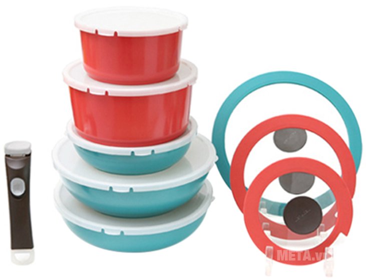 Bộ 5 nồi chảo cán rời Miris có kích thước cỡ vừa, tiện lợi sử dụng