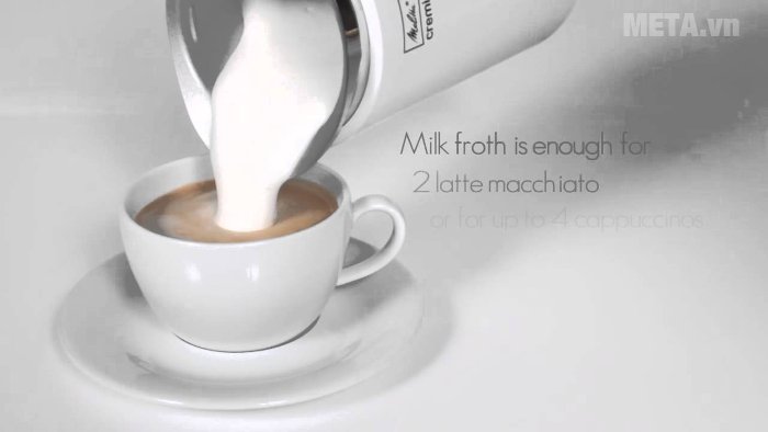 Máy đánh sữa Melitta Cremio mang đến hương vị thơm ngon trong từng ly cà phê, capuchino cho bạn