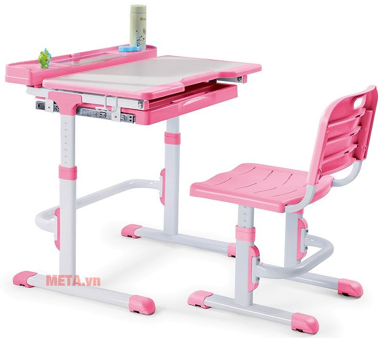 Bộ bàn học thông minh Best Desk Sprite - Hồng có thể điều chỉnh độ cao thấp khác nhau