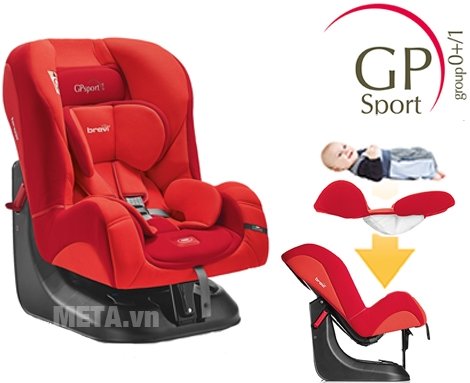 Ghế ngồi ô tô cho bé Brevi GP Sport BRE517 mang đến cho bé cảm giác thoải mái khi ngồi xe