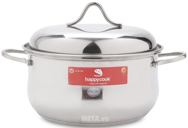 Bộ nồi inox 3 đáy Happy Cook HC08C5 được làm bằng inox bền đẹp Bộ nồi inox 3 đáy Happy Cook HC08C5 được làm bằng inox bền đẹp