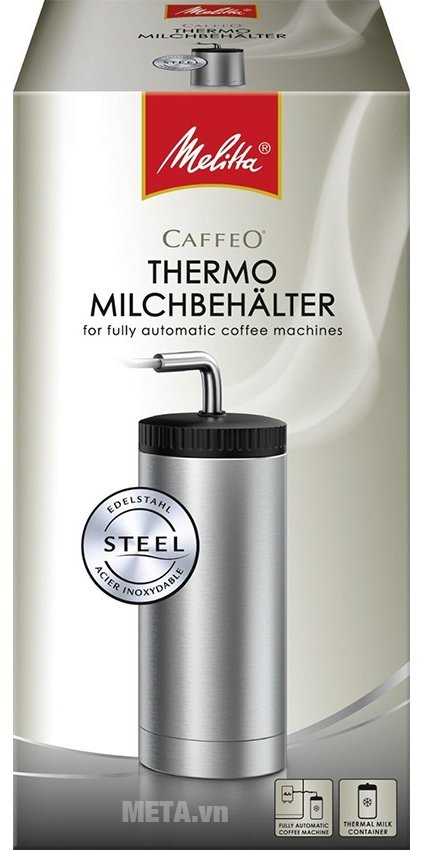 Hình ảnh bao bì bình đựng sữa Melitta Caffeo Thermal Milk được thiết kế tiện lợi