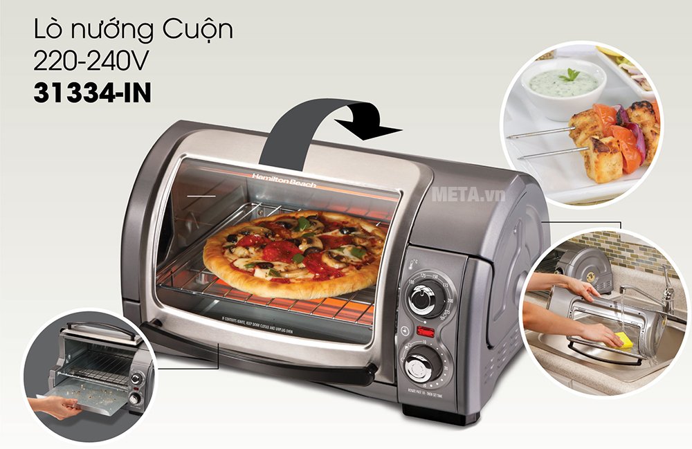 Lò nướng cuộn Hamilton Beach 31334-IN giúp nướng thức ăn nhanh chóng Lò nướng cuộn Hamilton Beach 31334-IN giúp nướng thức ăn nhanh chóng