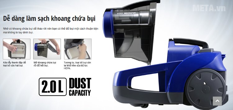 Máy hút bụi Panasonic MC-CL561AN46 được trang bị đầu hút linh hoạt 