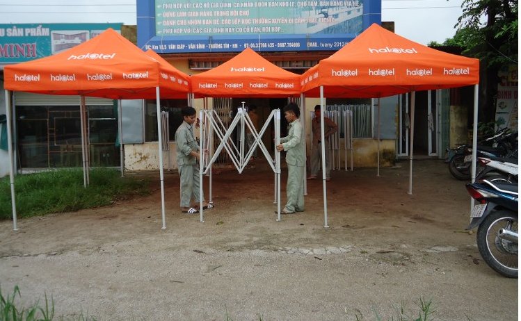 Bạt mái nhà bạt di động 3m x 3m màu cam