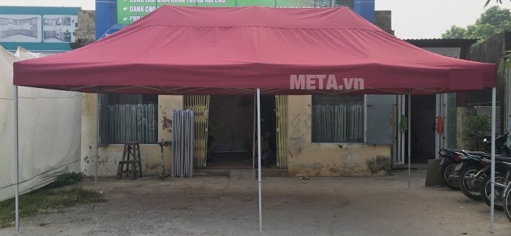 Nhà bạt di động 3m x 6m màu đỏ đô 