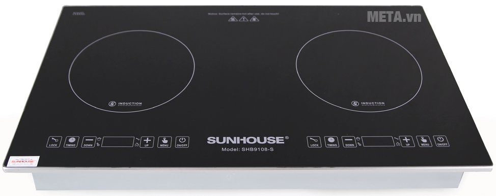 Bếp đôi điện từ Sunhouse SHB9108-S có thiết kế hiện đại 