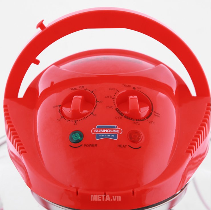 Lò nướng thuỷ tinh Sunhouse SH412 dễ sử dụng với núm vặn điều chỉnh 