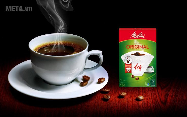 Bộ 5 hộp giấy lọc Melitta 1x4/40 giúp bạn thưởng thức hương vị cà phê cổ điển 