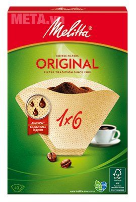 Bộ 5 hộp giấy lọc Melitta 1x6/40 nâu