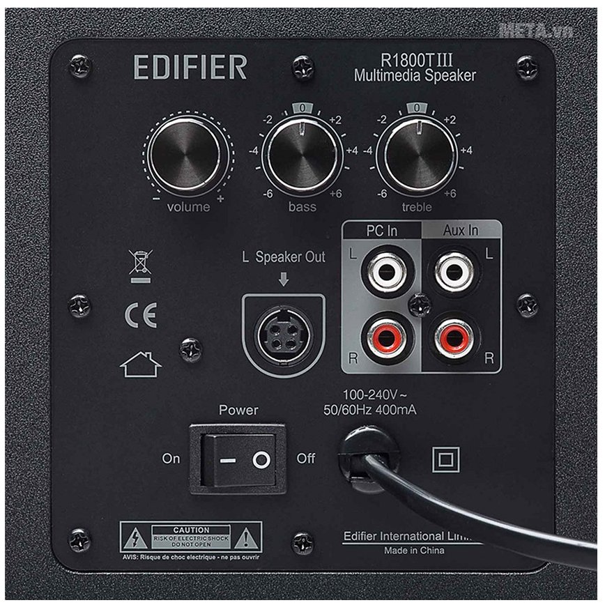 Loa vi tính Edifier R1800 TIII 2.0 với các cổng kết nối 