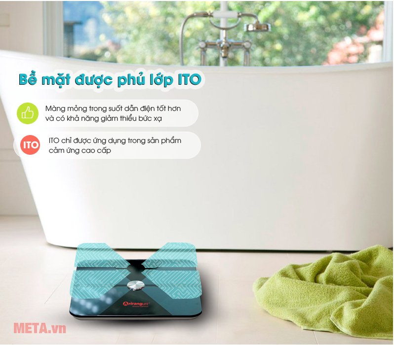 Cân sức khỏe thông minh ArirangLife AR-SS16D với bề mặt phủ ITO