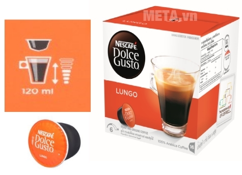 Viên nén cà phê capsule vị cà phê rang xay NeLungoscafe Dolce Gusto – Lungo